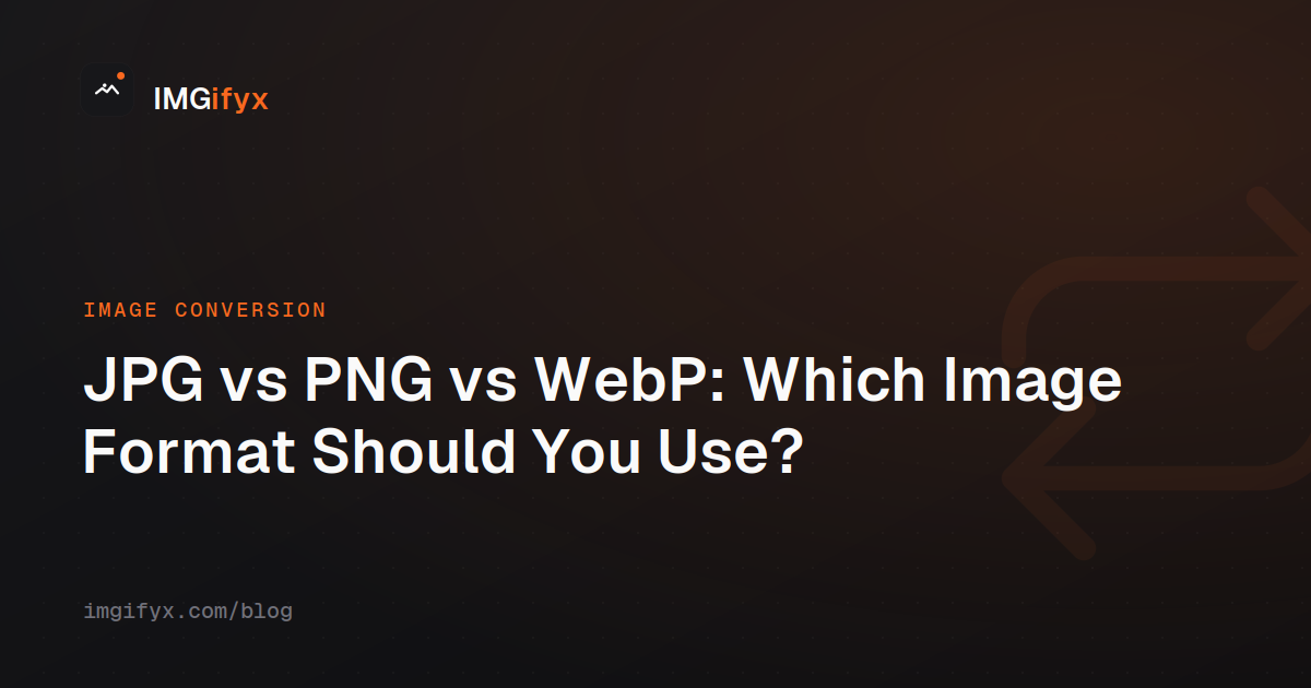 JPG vs PNG vs WebP: Which Image Format Should You Use?